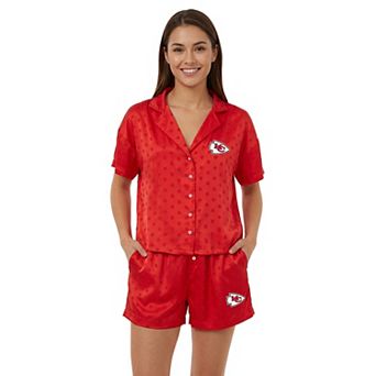 Women's Concepts Sport Red Kansas City Chiefs Wink Dot Satin Jacquard Sleep Set