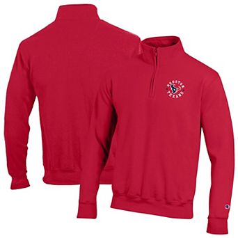 Men's Champion Red Houston Texans Powerblend Quarter-Zip Pullover