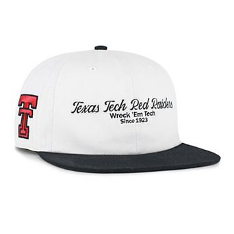 Men's '47 White/Red Texas Tech Red Raiders Script Stack Relaxed Captain Snapback Hat