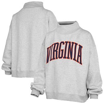 Women's Pressbox Gray Virginia Cavaliers Oversized Nelson Mock Neck Sweatshirt