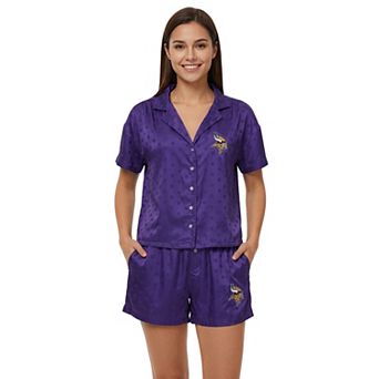 Women's Concepts Sport Purple Minnesota Vikings Wink Dot Satin Jacquard Sleep Set