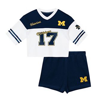 Girls Preschool Outerstuff Navy Michigan Wolverines Cutest Player V-Neck T-Shirt & Shorts Set