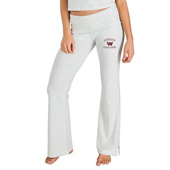 Women's Concepts Sport Gray Washington Commanders Fray Flared Tri-Blend Split Hem Pants