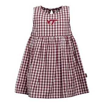 Girls Infant Garb Maroon Virginia Tech Hokies Loren Gingham Dress