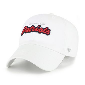 Women's '47 White New England Patriots Trendy Script Clean Up Adjustable Hat