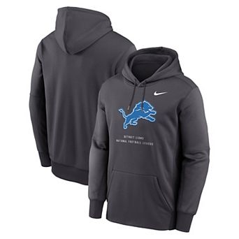 Men's Nike Charcoal Detroit Lions Toss Sweep Therma-FIT Hoodie