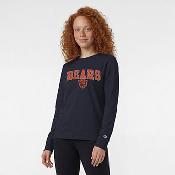 Women's Champion Navy Chicago Bears Core Logo Long Sleeve T-Shirt