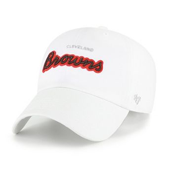 Women's '47 White Cleveland Browns Trendy Script Clean Up Adjustable Hat