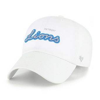 Women's '47 White Detroit Lions Trendy Script Clean Up Adjustable Hat