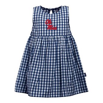 Girls Infant Garb Navy Ole Miss Rebels Loren Gingham Dress