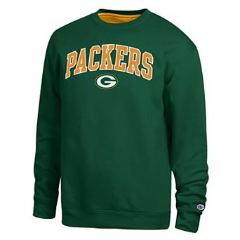 Men's Champion Green Green Bay Packers Contrast Lined Sweatshirt
