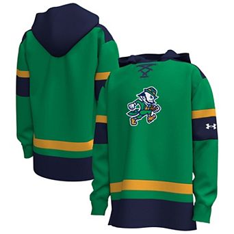 Youth Under Armour Kelly Green Notre Dame Fighting Irish Irish Wear Green Gameday Hockey Hoodie