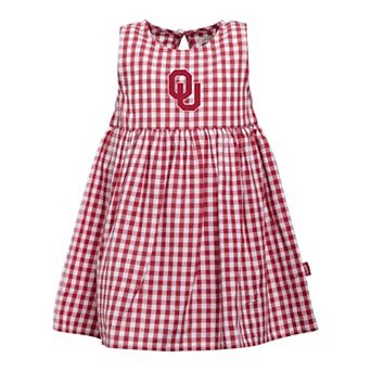 Girls Infant Garb Crimson Oklahoma Sooners Loren Gingham Dress