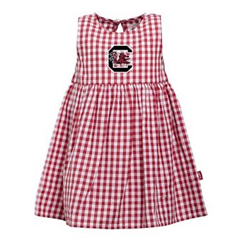 Girls Infant Garb Garnet South Carolina Gamecocks Loren Gingham Dress