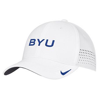 Men's Nike White BYU Cougars 2026 On-Field AeroBill SwooshFlex Dri-FIT Hat
