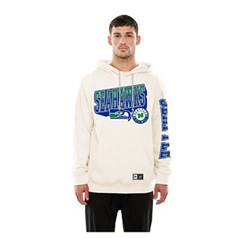 Men's New Era Cream Seattle Seahawks Dune Dust Hoodie