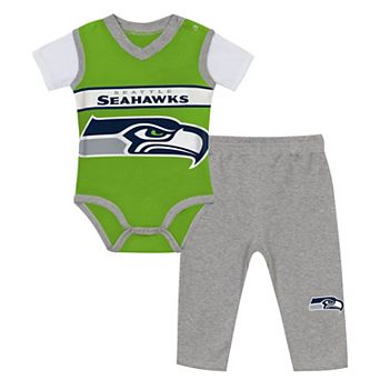 Infant Outerstuff College Navy/Heather Gray Seattle Seahawks Two-Piece Jersey Bodysuits & Pants Set