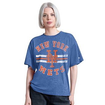 Women's Starter Royal New York Mets Jump Shot Boyfriend Tri-Blend T-Shirt
