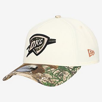 Men's New Era Cream Oklahoma City Thunder Realtree Chrome Two-Tone 9FORTY A-Frame Adjustable Hat
