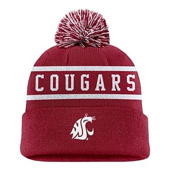 Men's Nike Crimson Washington State Cougars Peak Cuffed Knit Hat with Pom