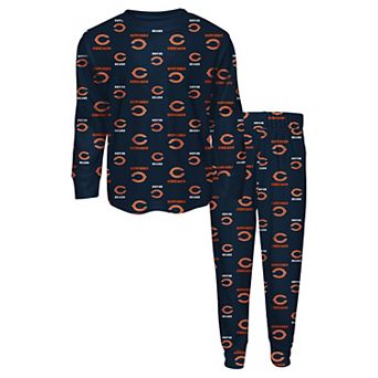 Youth Outerstuff Navy Chicago Bears All-Over-Print Long Sleeve T-Shirt and Pants Sleep Set