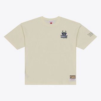 Men's Mitchell & Ness Oatmeal Milwaukee Bucks Heritage Hues Oversized T-Shirt