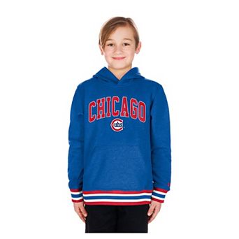 Youth New Era Royal Chicago Cubs Knit Trim Pullover Hoodie