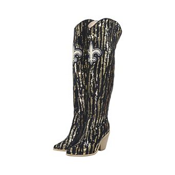 Cuce New Orleans Saints Over-the-Knee Two-Tone Sequin Boots