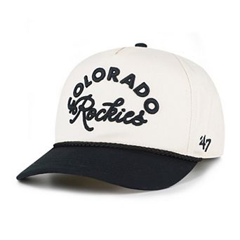Men's '47 Natural/Black Colorado Rockies Rope Script Hitch Adjustable Hat