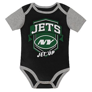 Newborn Outerstuff New York Jets First Round Pick Three-Piece Creeper Set