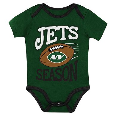 Newborn Outerstuff New York Jets First Round Pick Three-Piece Creeper Set