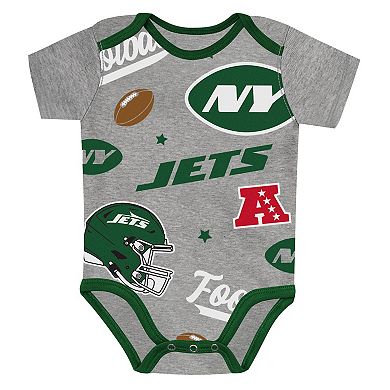Newborn Outerstuff New York Jets First Round Pick Three-Piece Creeper Set
