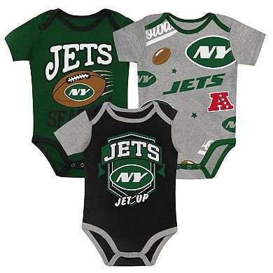 Newborn Outerstuff New York Jets First Round Pick Three-Piece Creeper Set
