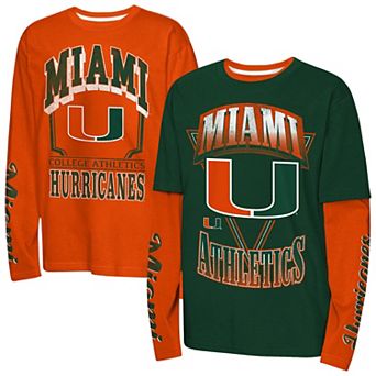 Youth Outerstuff Green Miami Hurricanes The Mix Combo Long Sleeve T-Shirt Set