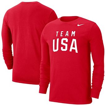 Men's Nike Red Team USA Dri-FIT Long Sleeve T-Shirt