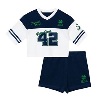 Girls Preschool Outerstuff Navy Notre Dame Fighting Irish Cutest Player V-Neck T-Shirt & Shorts Set