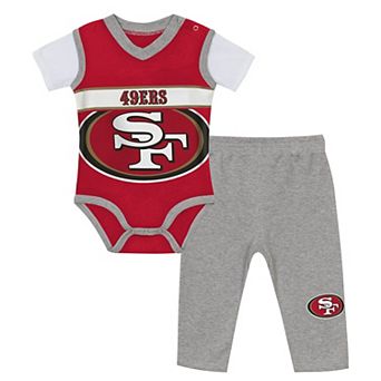 Infant Outerstuff Scarlet/Heather Gray San Francisco 49ers Two-Piece Jersey Bodysuits & Pants Set