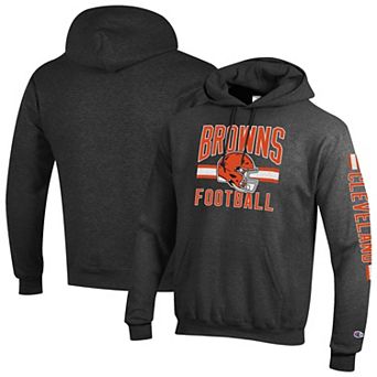 Men's Champion Heather Gray Cleveland Browns Powerblend Hoodie