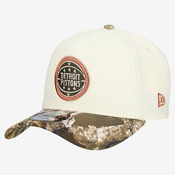 Men's New Era Cream Detroit Pistons Realtree Chrome Two-Tone 9FORTY A-Frame Adjustable Hat