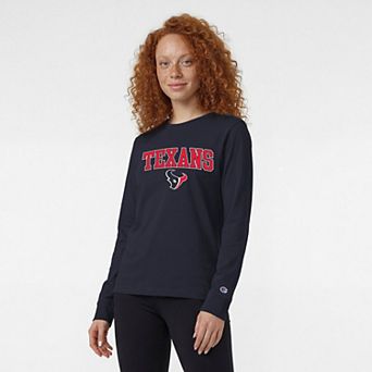 Women's Champion Navy Houston Texans Core Logo Long Sleeve T-Shirt