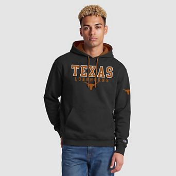 Men's Champion Black Texas Longhorns Contrast Hoodie
