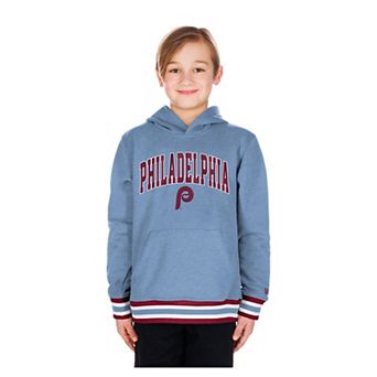 Youth New Era Light Blue Philadelphia Phillies Knit Trim Pullover Hoodie