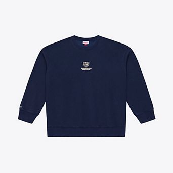 Men's Mitchell & Ness Navy Chicago Bears Core Essentials Micro Logo Fleece Sweatshirt