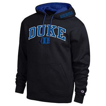 Men's Champion Black Duke Blue Devils Arch Tackle Twill Hoodie