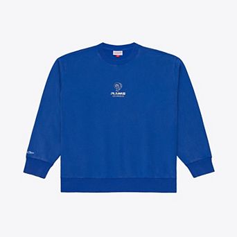Men's Mitchell & Ness Royal Los Angeles Rams Micro Logo Fleece Sweatshirt
