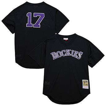 Men's Mitchell & Ness Todd Helton Black Colorado Rockies Authentic Batting Practice Jersey