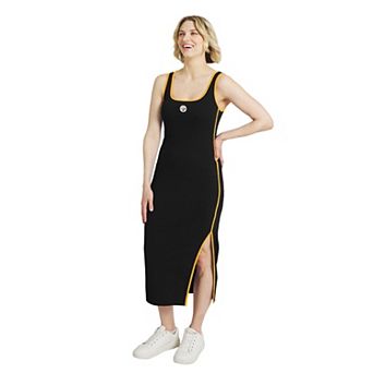Women's WEAR by Erin Andrews Black Pittsburgh Steelers Ribbed Tank Dress