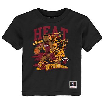 Toddler Mitchell & Ness Giannis Antetokounmpo Black Miami Heat Fired Up T-Shirt