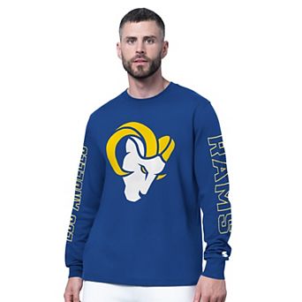 Men's Starter Royal Los Angeles Rams Clutch Hit II Long-Sleeve T-Shirt