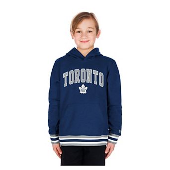 Youth New Era Navy Toronto Maple Leafs Knit Trim Pullover Hoodie